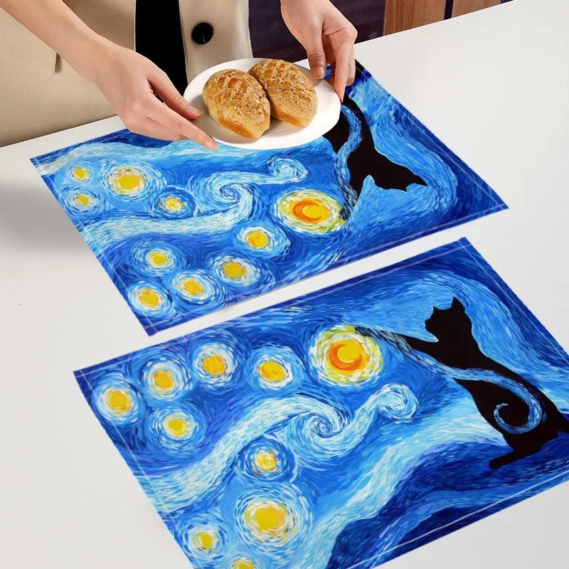 Commercial Kitchen Table - Sousplat Estilo Van Gogh, Protetor de