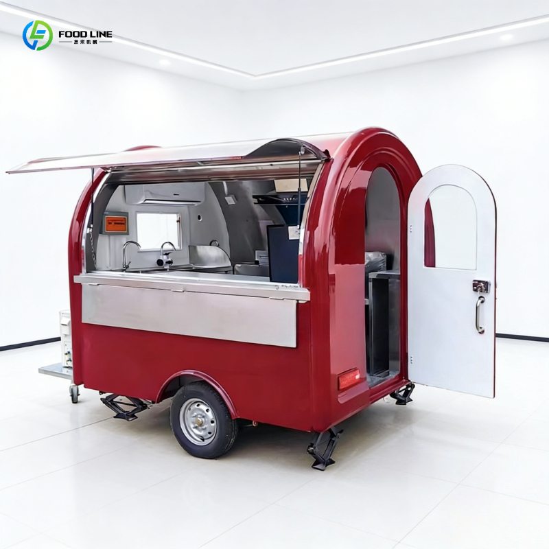 Commercial Kitchen Vendor - Carrinho de Café Móvel de Aço