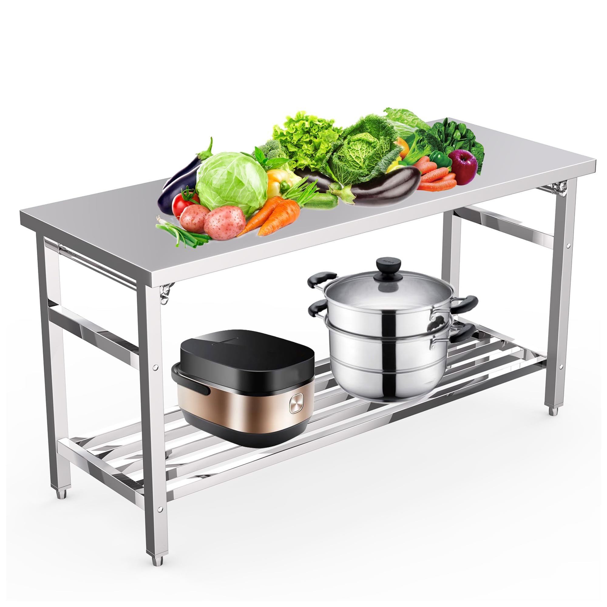 Commercial Kitchen Table - Mesa de Preparação Dobrável de Aço