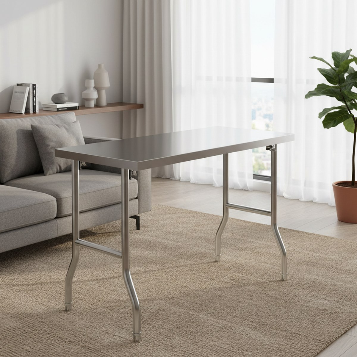 Commercial Kitchen Table - Mesa de Preparação Dobrável em Aço