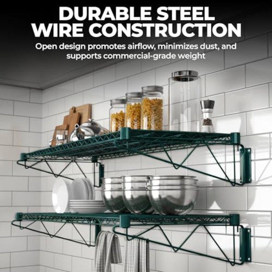 Prateleira de Parede Verde com - Commercial Kitchen Walls avaliação e preço