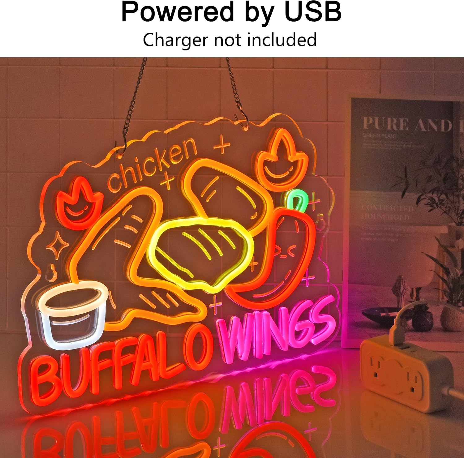 Letreiro de Neon LED Asas de B - Commercial Kitchen Walls avaliação e preço