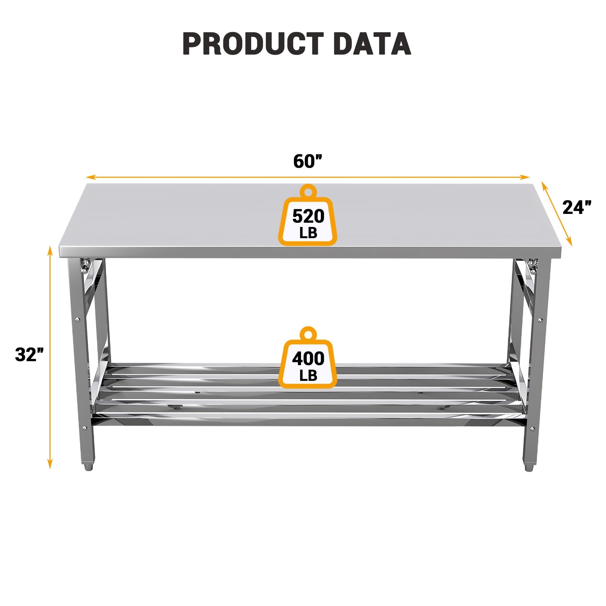 Mesa de Preparação Dobrável de - Commercial Kitchen Table avaliação e preço