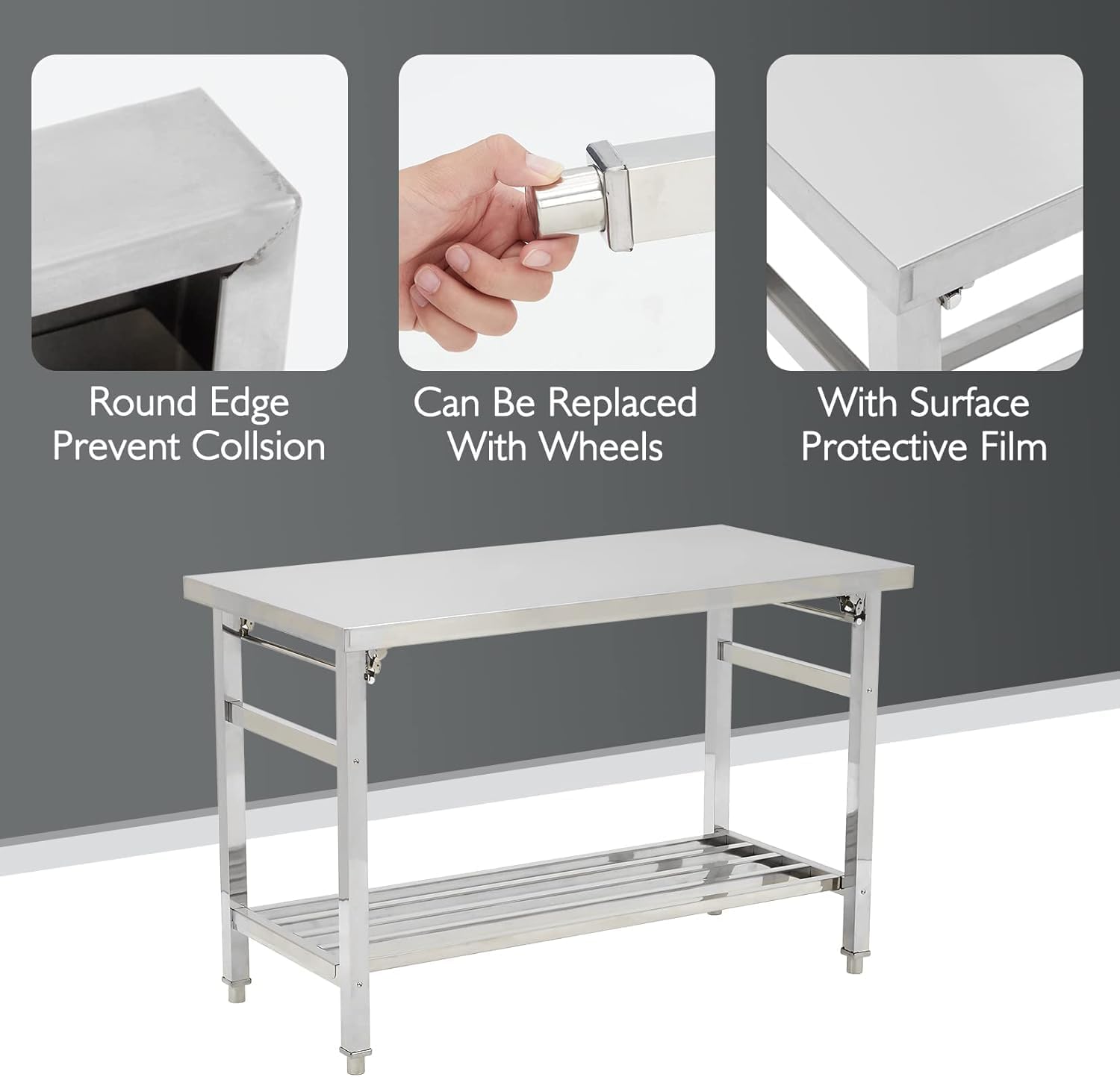Mesa de Preparação Dobrável de - Commercial Kitchen Table avaliação e preço