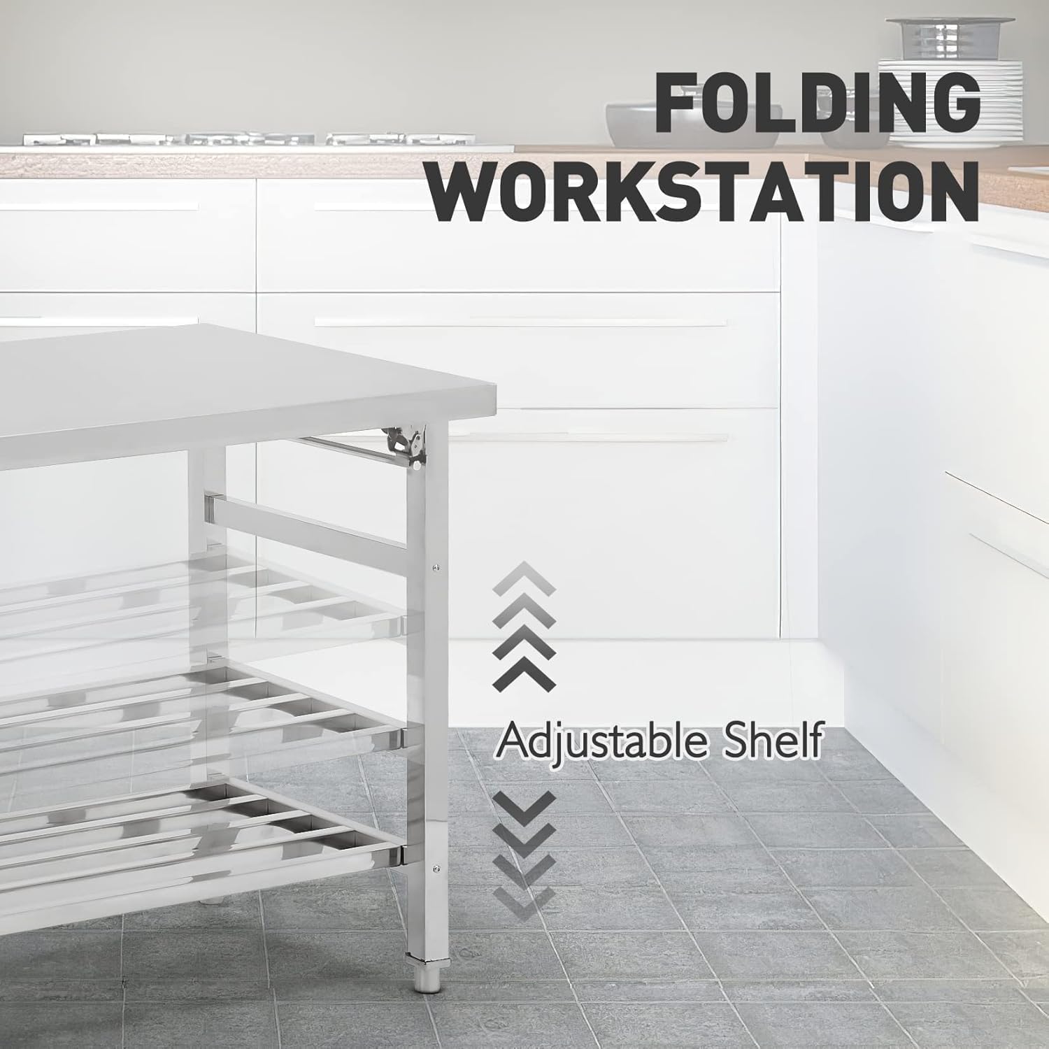 Mesa de Preparação Dobrável de - Commercial Kitchen Table avaliação e preço